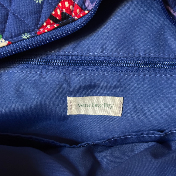 New Vera Bradley CATNIP CHRISTMAS Slouchy Satchel Quilted Cotton Shoulder Bag - Picture 4 of 5